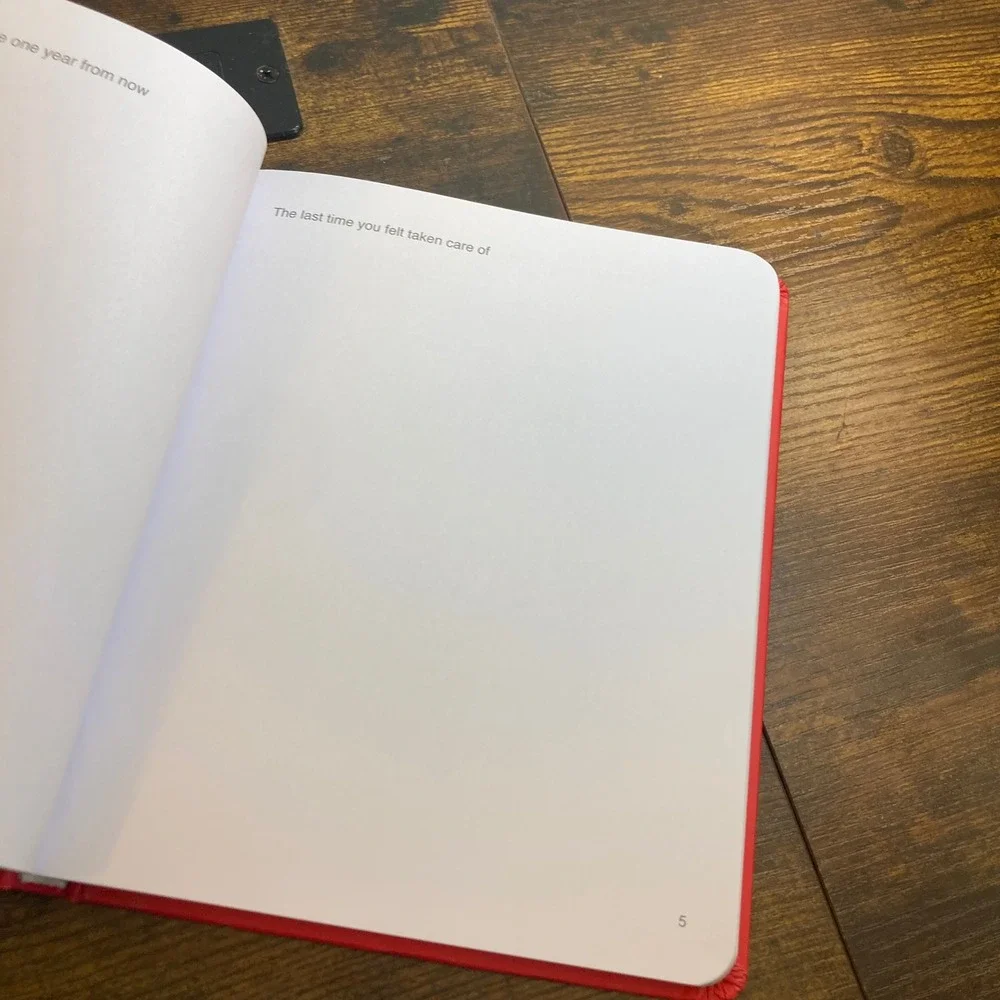 We're Not Really Strangers Guided Journal 180 Prompts Red Hardcover Reflection